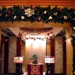 圣诞节酒店装饰图片 西餐厅咖啡厅酒吧圣诞节店面布置